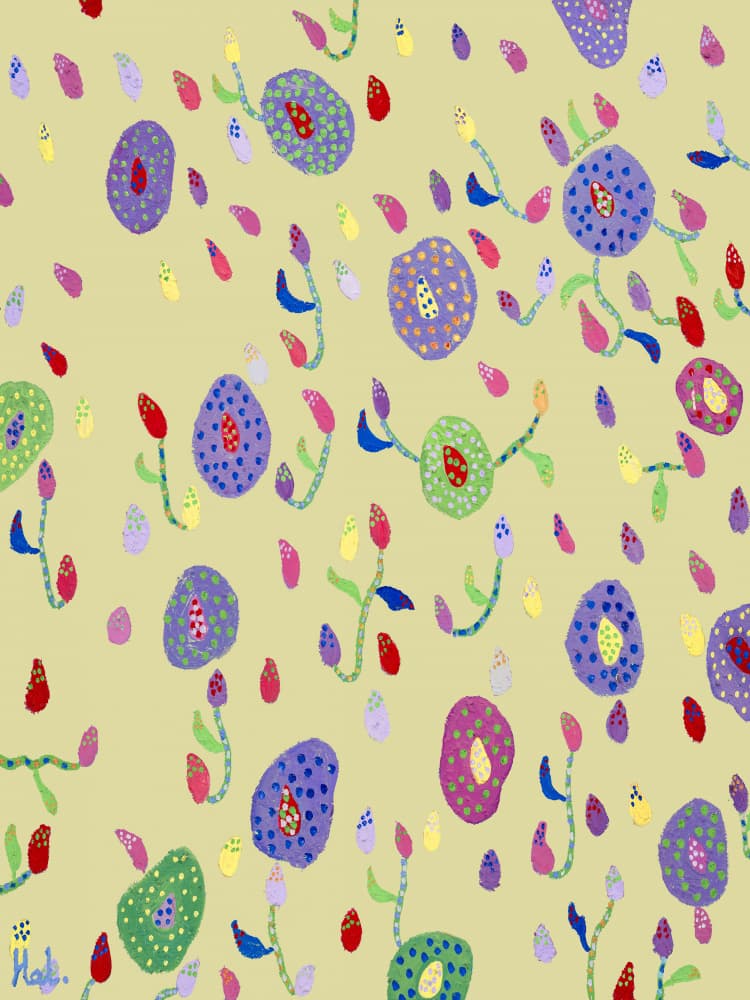 Vibrant Abstract Blooms by Helen Joynson — canvas wall art