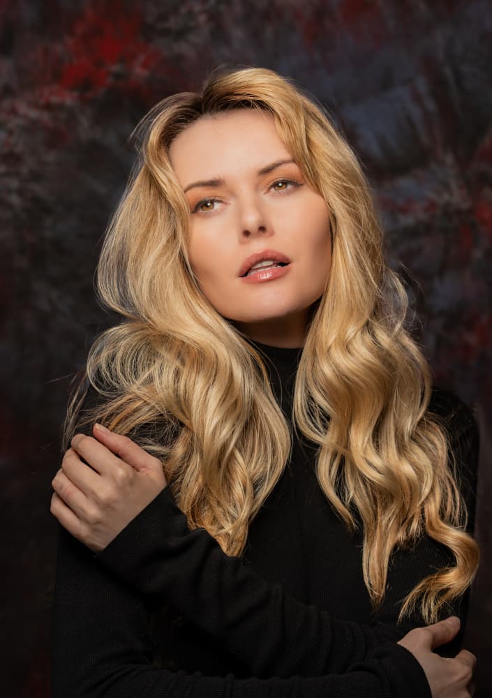 Pensive Blonde Woman by Colin Dixon — canvas wall art