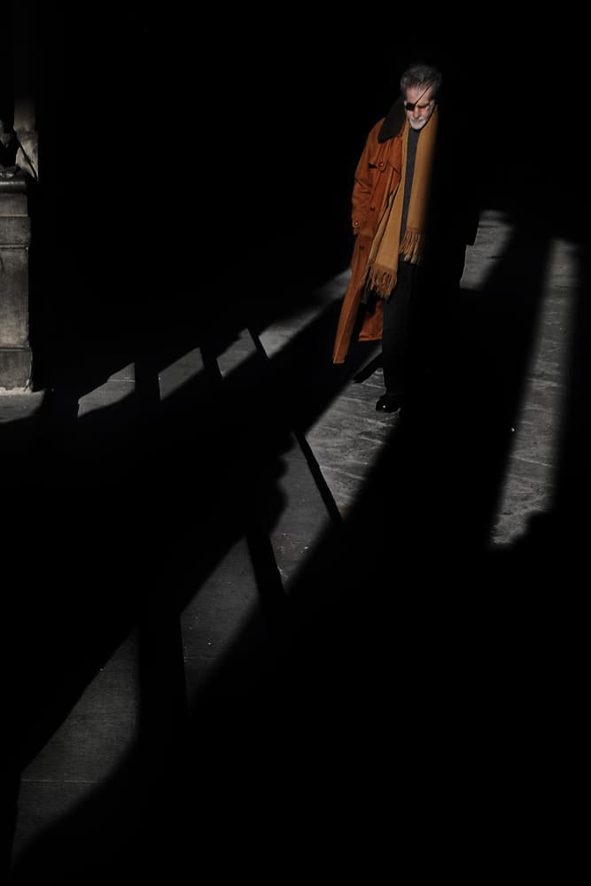 Man In Dramatic Shadows by Antonio Grambone — canvas wall art