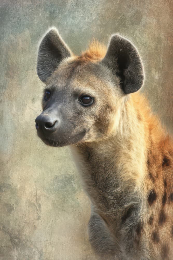 Spotted Hyena Portrait by Rafal Kulik — canvas wall art