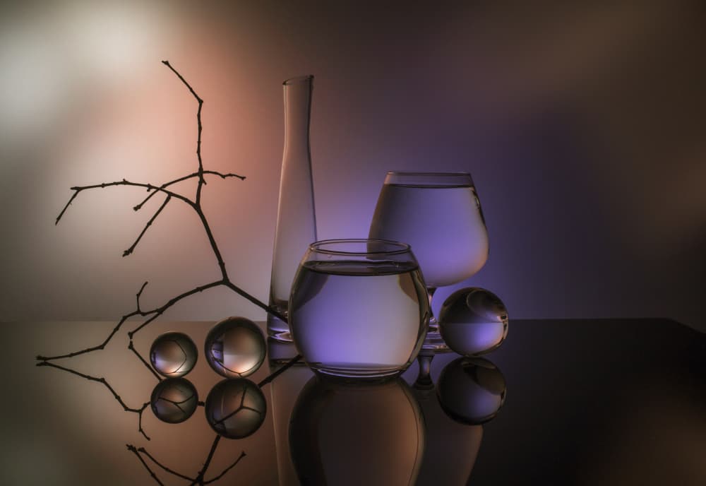 Reflective Glass Still Life by Evgeniy Popov — canvas wall art