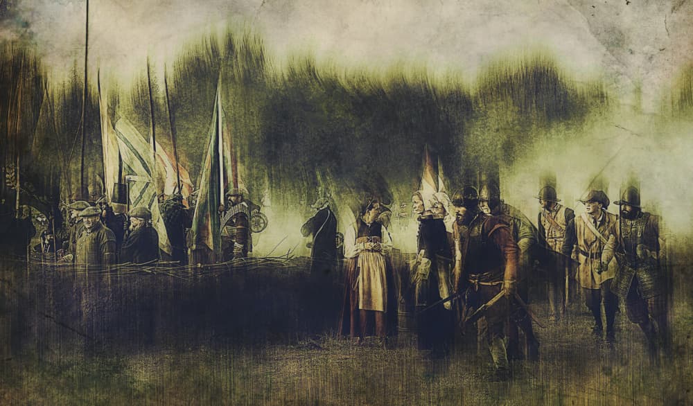 Warriors Under Flags by Jan van der Linden — canvas wall art