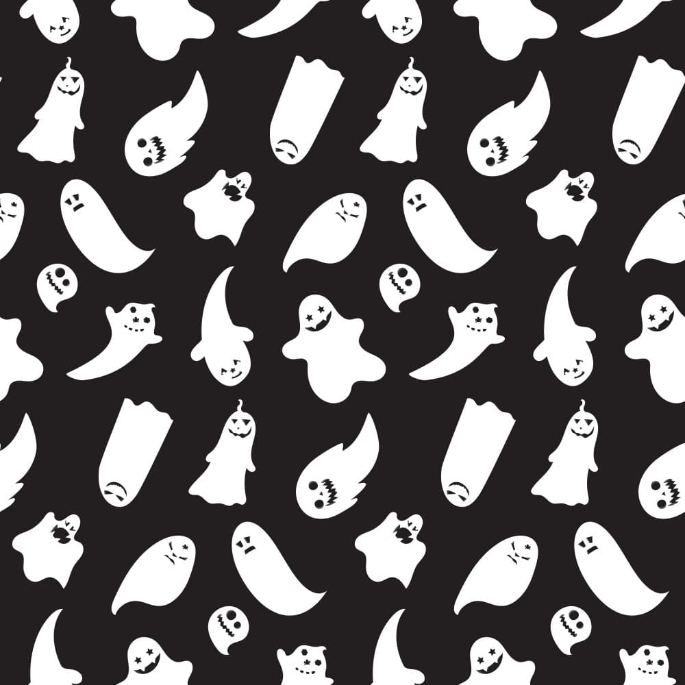 Spooky Ghost Pattern by Marika Barsrsind β canvas wall art