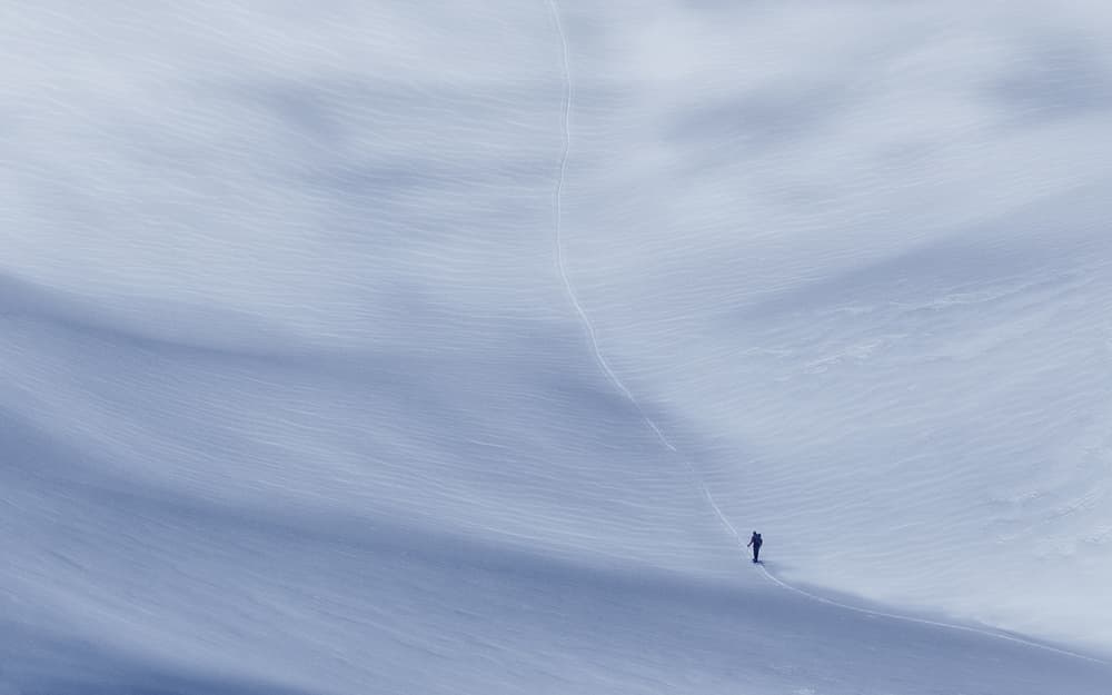 Solitary Winter Trek by Uschi Hermann — canvas wall art