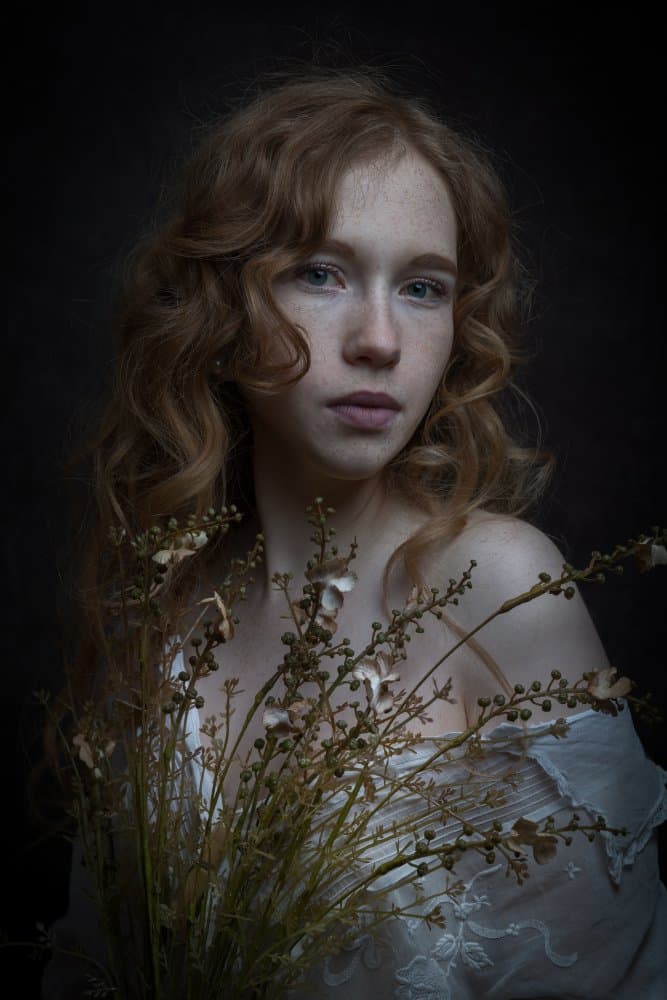 Ethereal Beauty with Flowers by Christian Kurz — canvas wall art