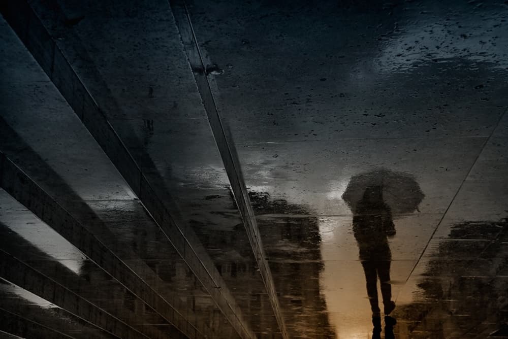Urban Rain Reflection by Antonio Grambone — canvas wall art
