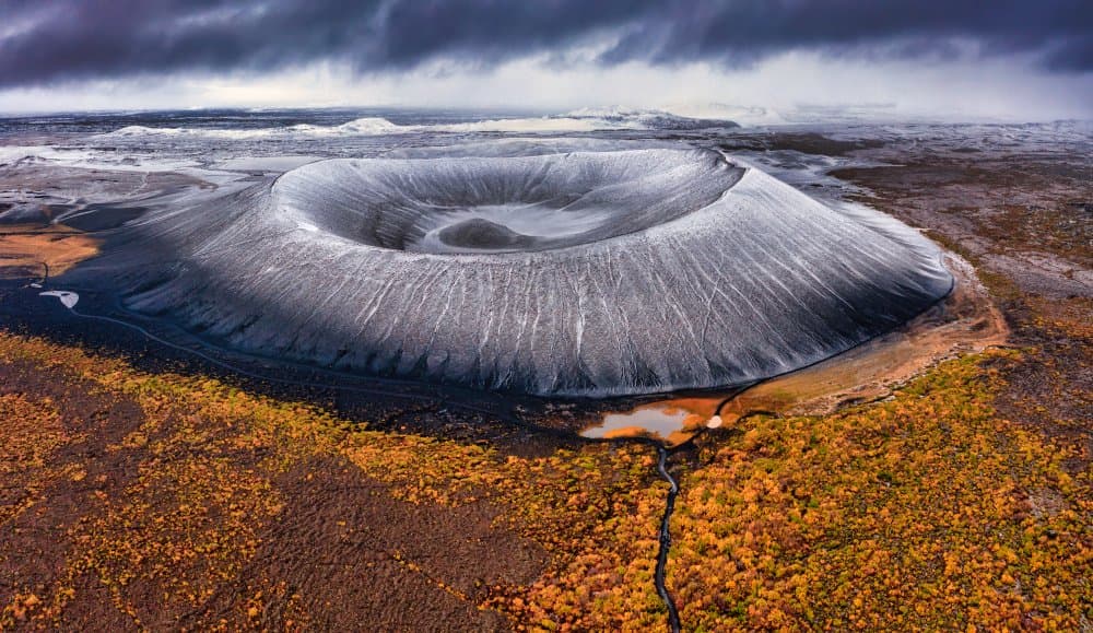 Volcanic Crater Autumn Landscape by Luigi Ruoppolo — canvas wall art