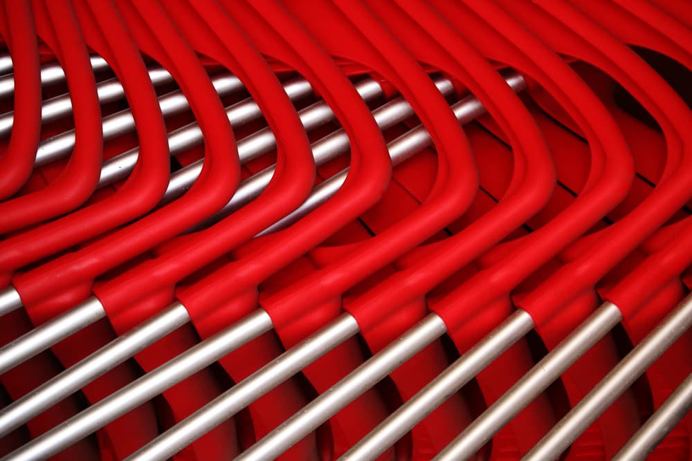 Abstract Red Lines by Hans-Wolfgang Hawerkamp — canvas wall art