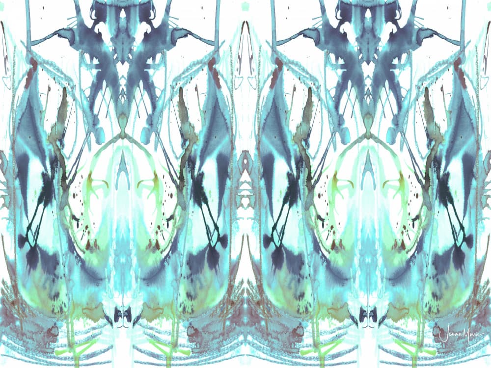 Calming Aqua Abstract by Jemma Morris — canvas wall art
