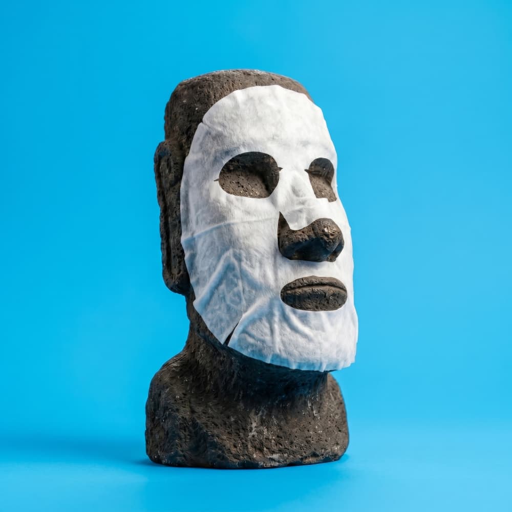 Moai Mask Spa Day by Artem Pozdniakov — canvas wall art