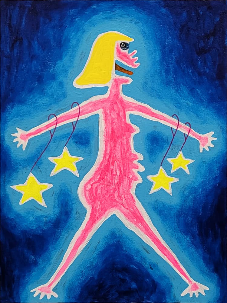 Pink Star Woman by Fedele Frost — canvas wall art