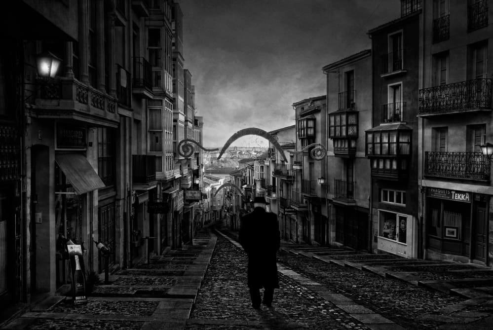 Dark City Archway by Jose C. Lobato — canvas wall art