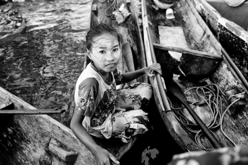 Young Girl Thanaka Face by Kieron Long — canvas wall art