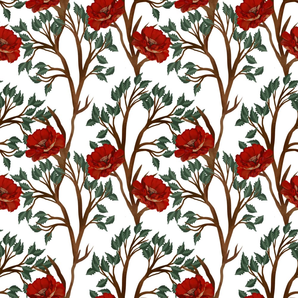 Elegant Red Blooms by Josie George — canvas wall art