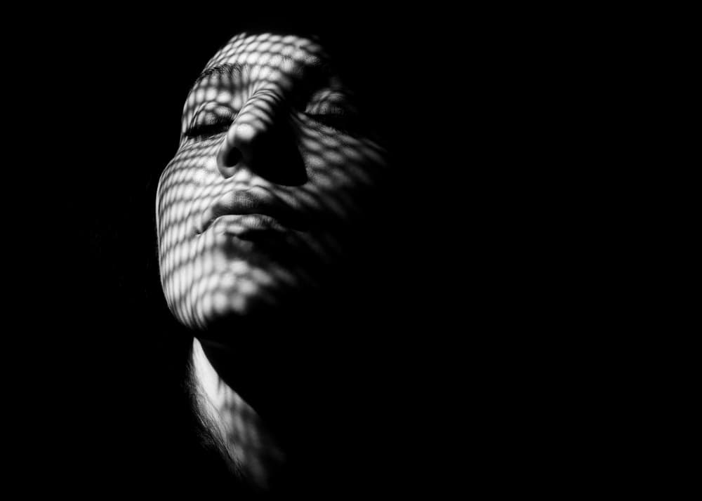 Woman In Shadow Grid by Gloria Staffa — canvas wall art