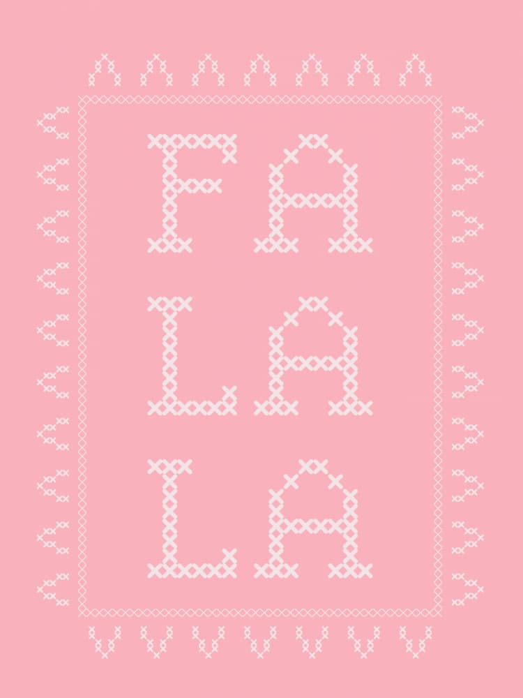 Fa La La Christmas Stitch by Jolly and Dash — canvas wall art