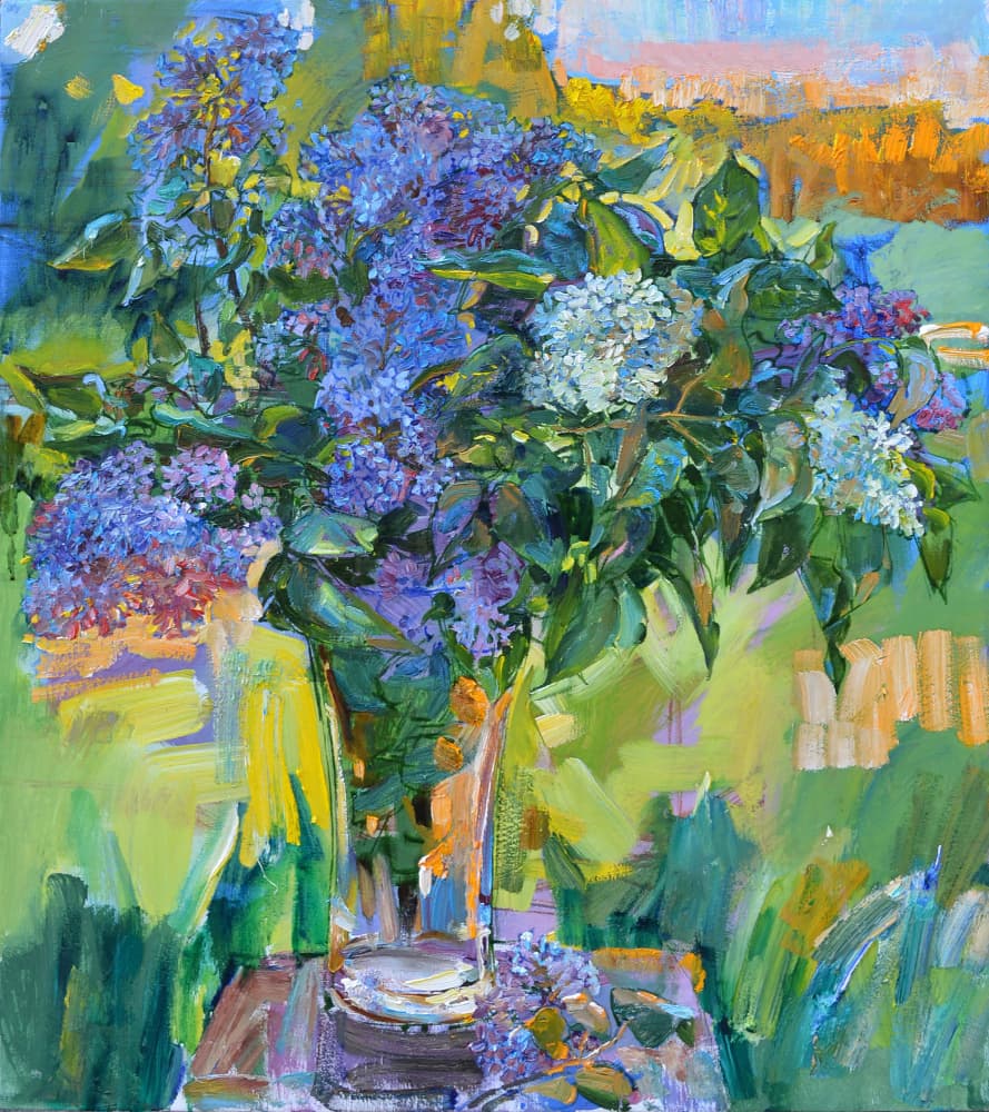 Vibrant Lilac Bouquet by Andrii Kutsachenko — canvas wall art