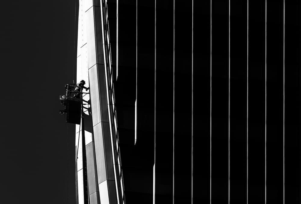 Skyscraper Window Washer by Gerard Jonkman — canvas wall art
