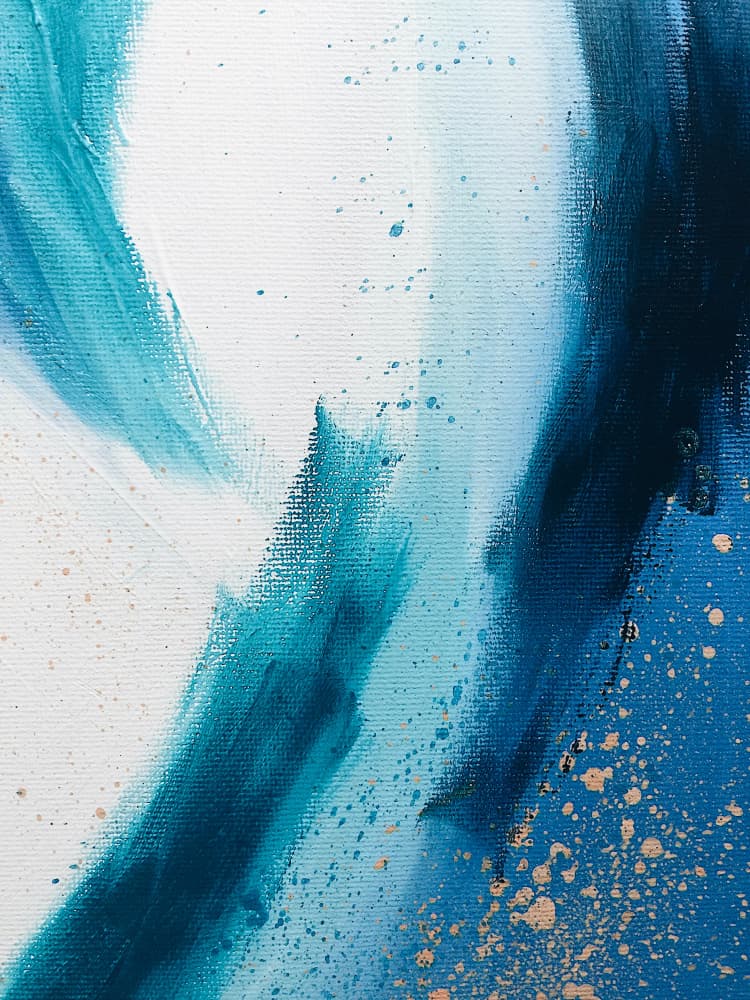 Aqua Gold Abstract by Ejaaz Haniff — canvas wall art
