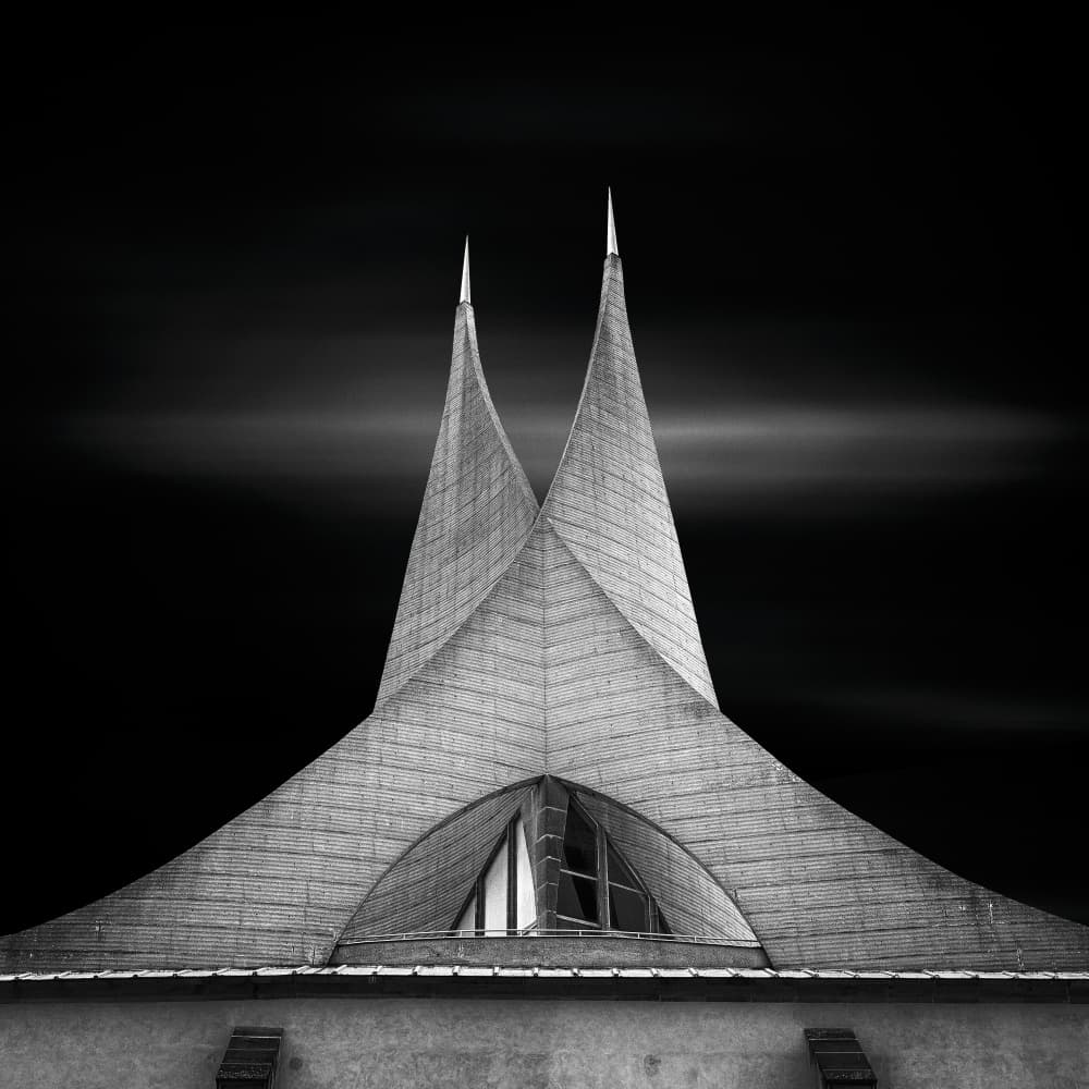 Geometric Spires Dark Sky by Karol Važan — canvas wall art