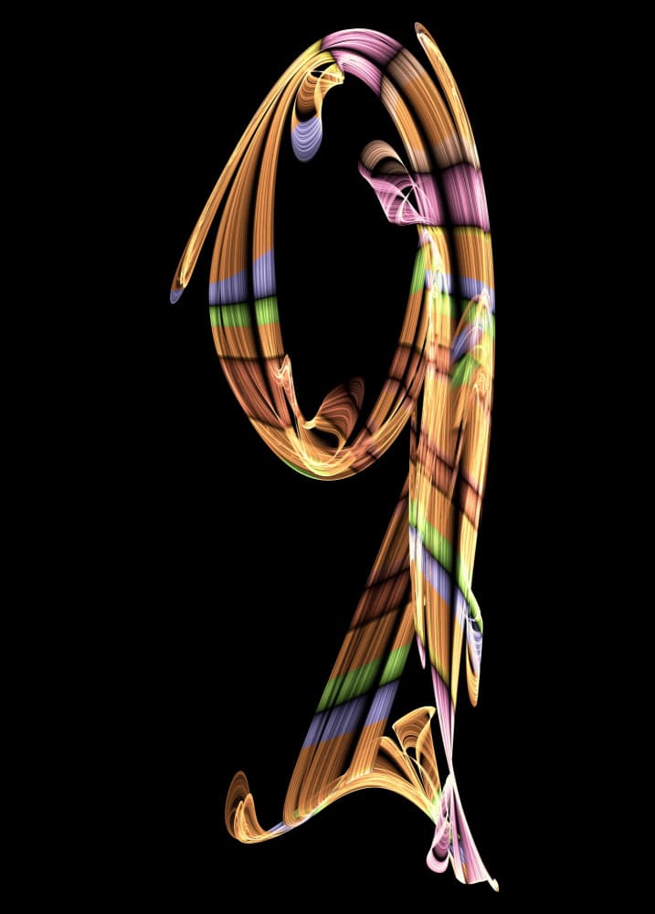 Glowing Number Nine by Mystic Number — canvas wall art