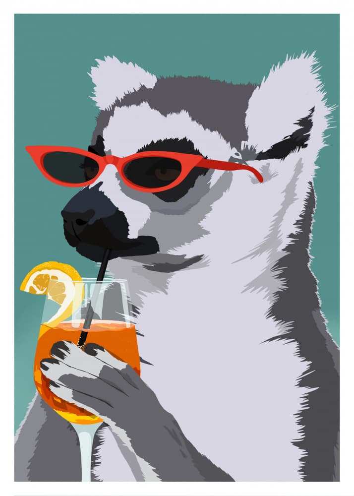 Lemur Summer Vibes by ByKammille — canvas wall art