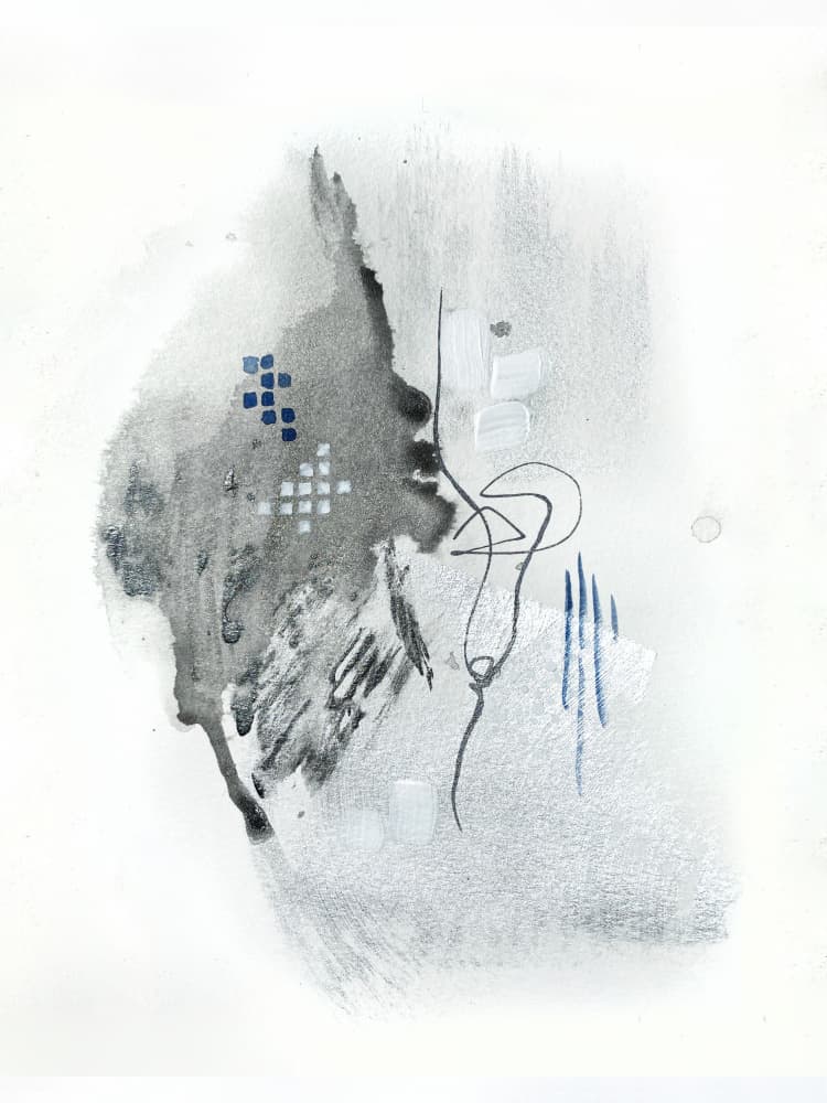 Abstract Fluid Gray Blue by Alyson Storms — canvas wall art