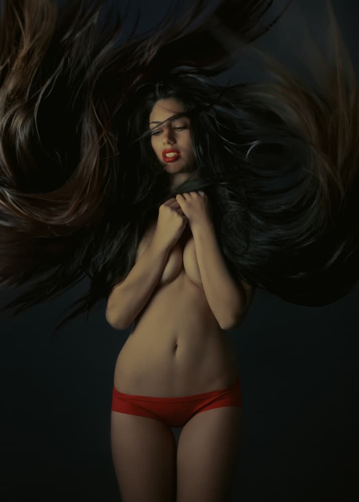 Sensual Flowing Hair by Oren Hayman — canvas wall art