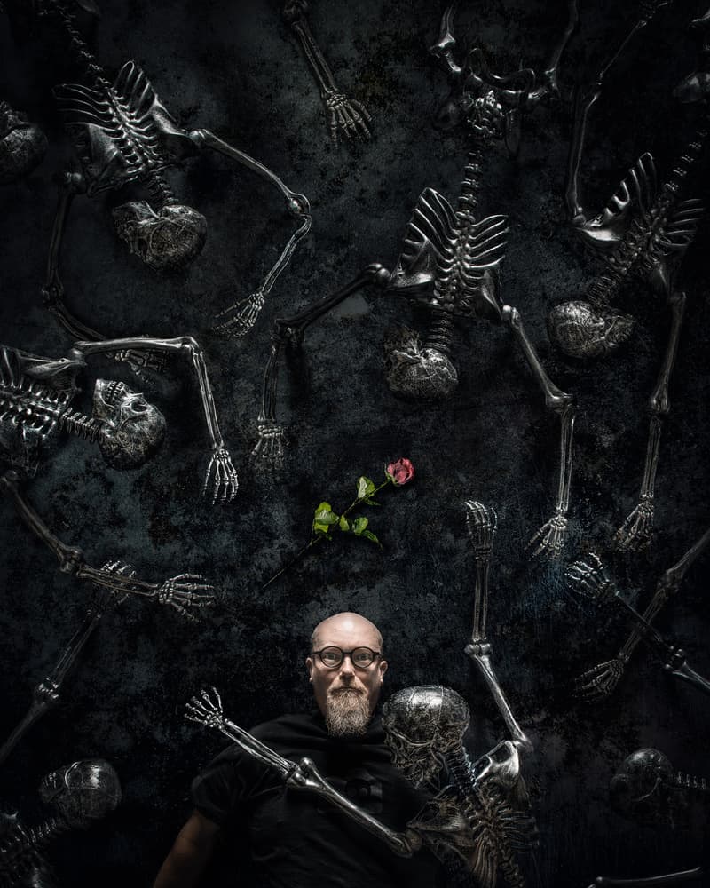 Man Among Skeletons by Petri Damstén — canvas wall art