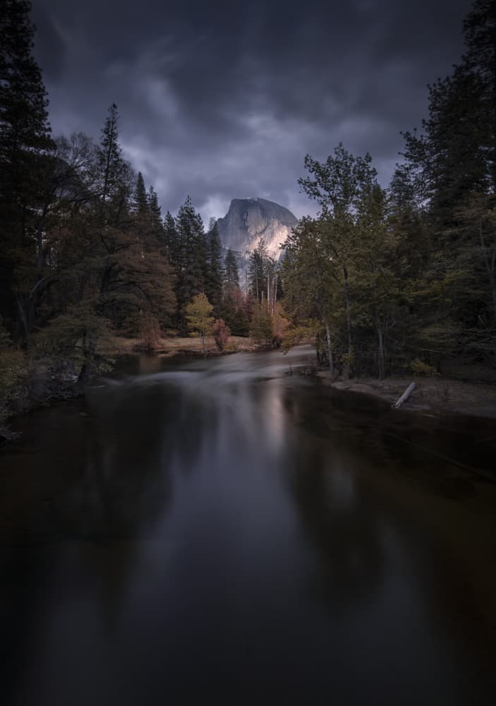 Half Dome's Moody Glow by Larry Deng APA — canvas wall art