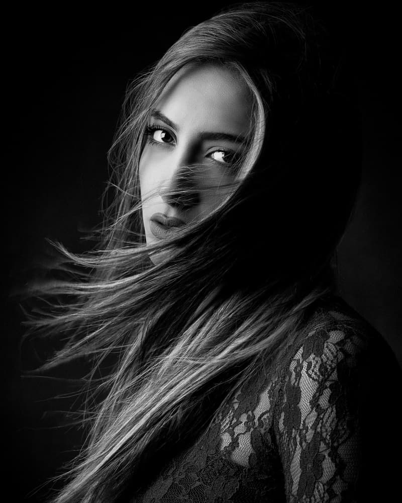 Intense Gaze Portrait by Mehdi Mokhtari — canvas wall art