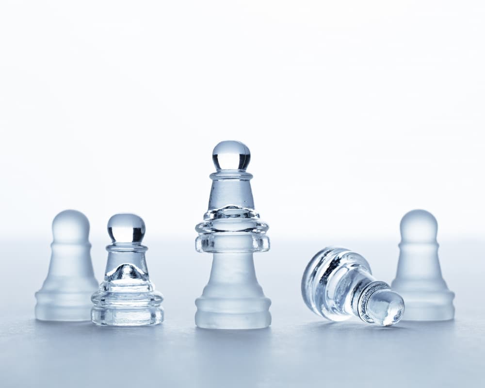 Clear Glass Chess Pieces by Julia Ramiro — canvas wall art