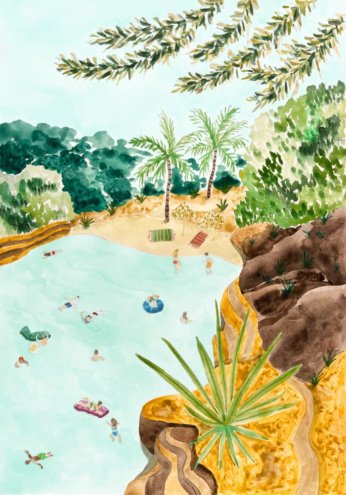 Tropical Lagoon Oasis by Karen Menzenbach — canvas wall art