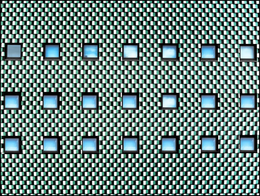 Optical Checkerboard Windows by Jorge Pimenta — canvas wall art