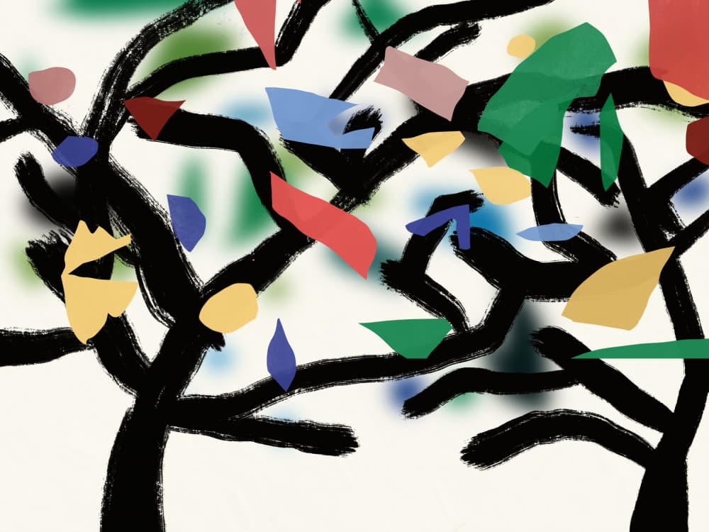 Colorful Abstract Trees by Little Dean — canvas wall art