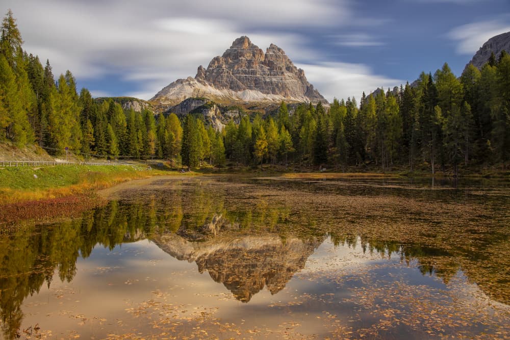 Dolomites Autumn Reflection by TONY GORAN — canvas wall art