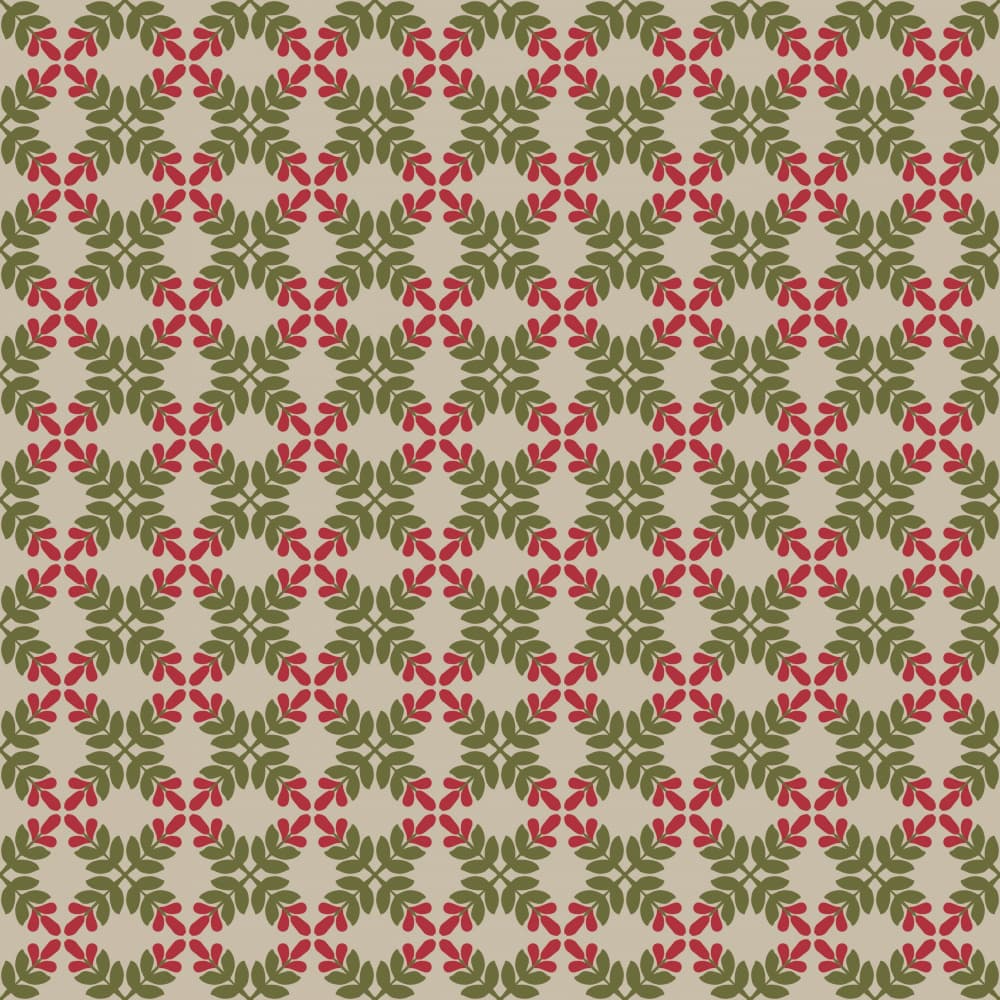 Festive Leaf And Berry Pattern by Little Dean — canvas wall art