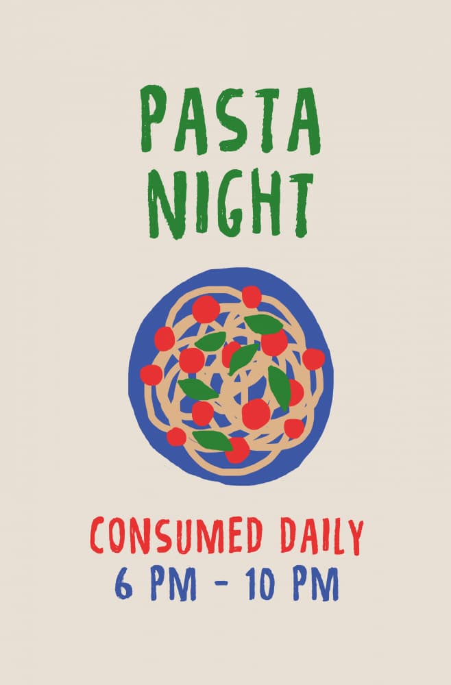 Pasta Night Daily by Aylin Demir — canvas wall art