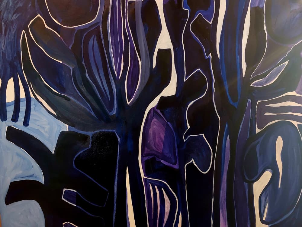 Abstract Deep Blues by Monika Riethmueller — canvas wall art