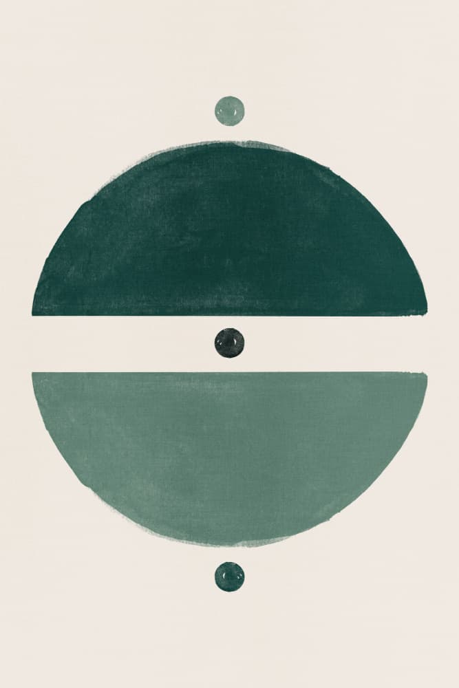 Green Geometric Balance by Ema Paraschiv — canvas wall art
