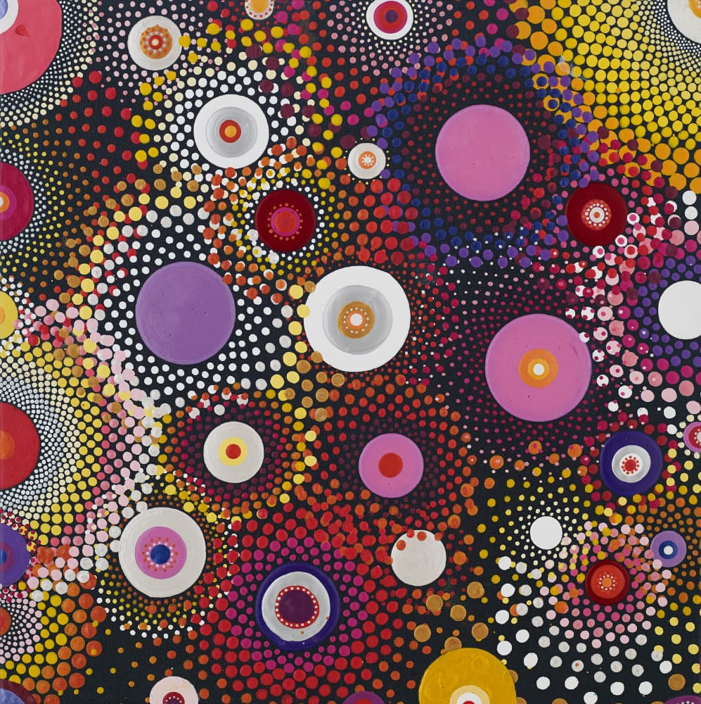 Colorful Swirling Dots by Amy Diener — canvas wall art