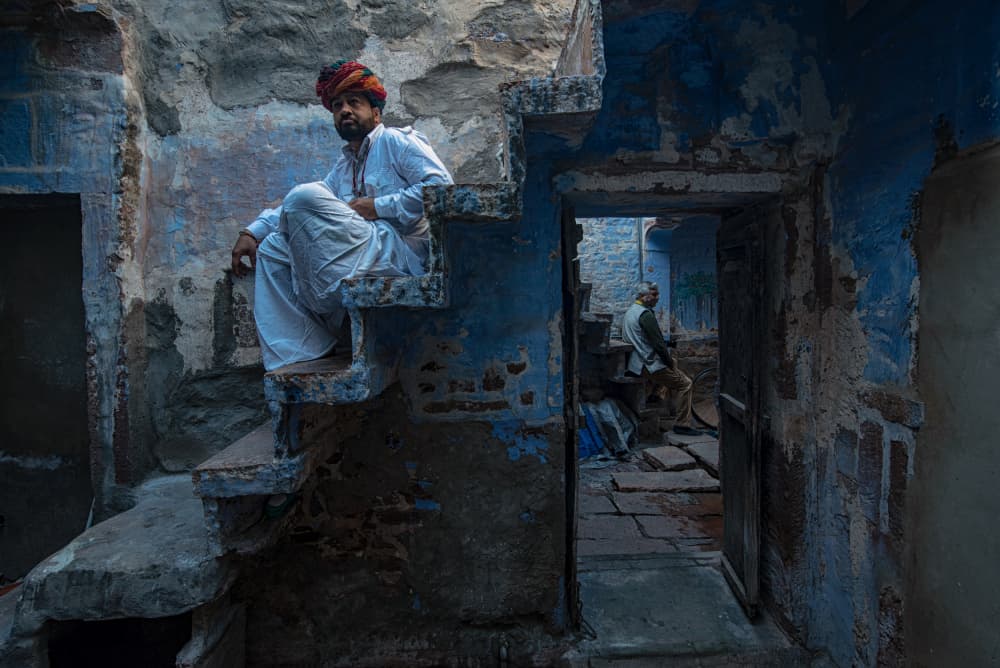 Blue City Portrait by Vivek Kalla — canvas wall art