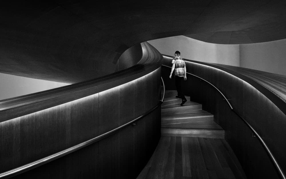 Ascending Modern Staircase by Steven Zhou — canvas wall art