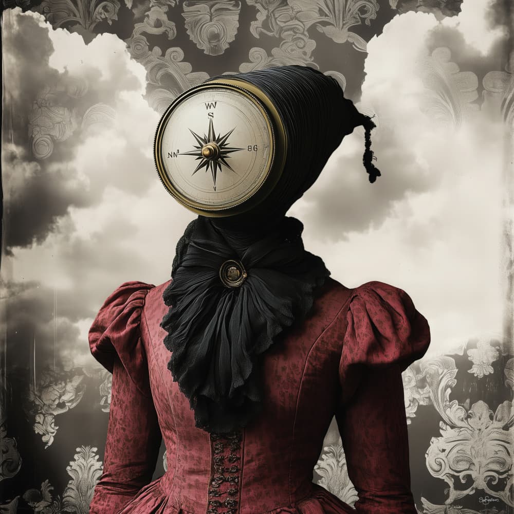 Victorian Compass Head by Sue Skellern — canvas wall art