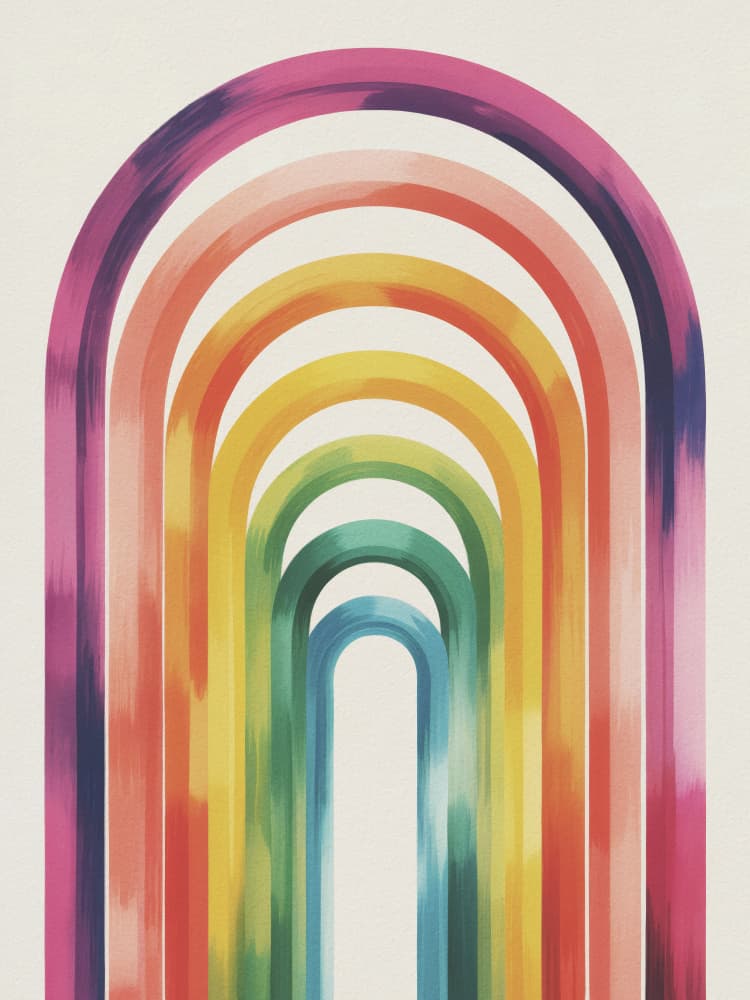 Vibrant Rainbow Arches by Andreas Magnusson — canvas wall art