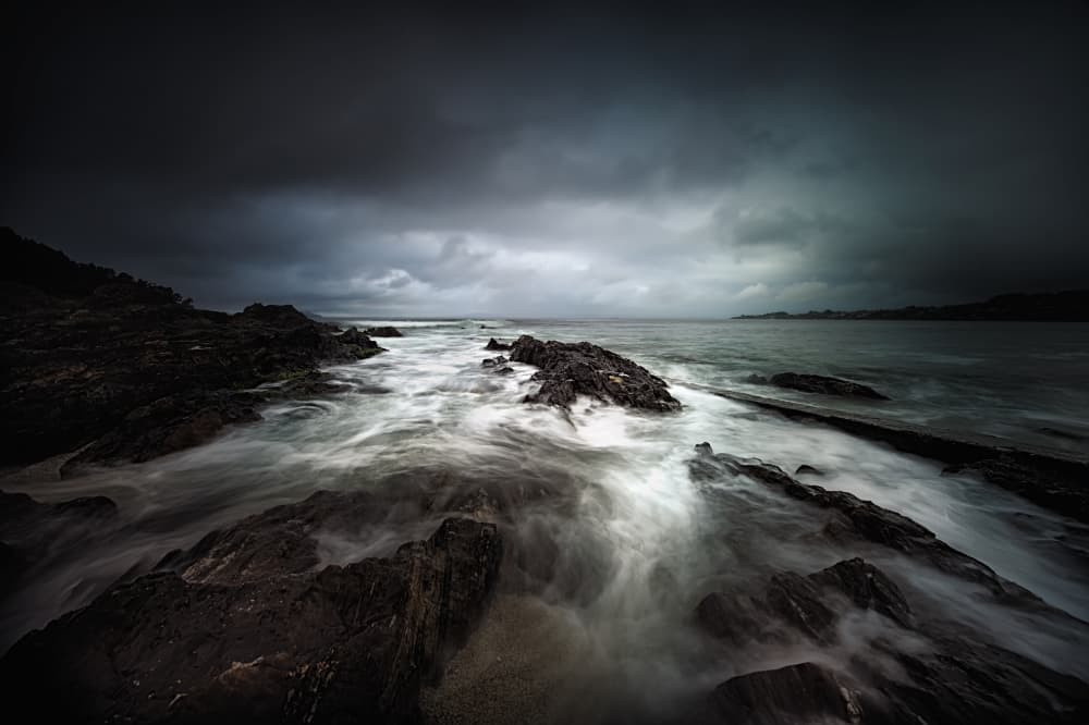 Dark Coastal Flow by Santiago Pascual Buye — canvas wall art
