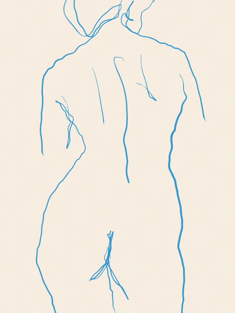 Female Nude Sketch by The Printable Studio — canvas wall art