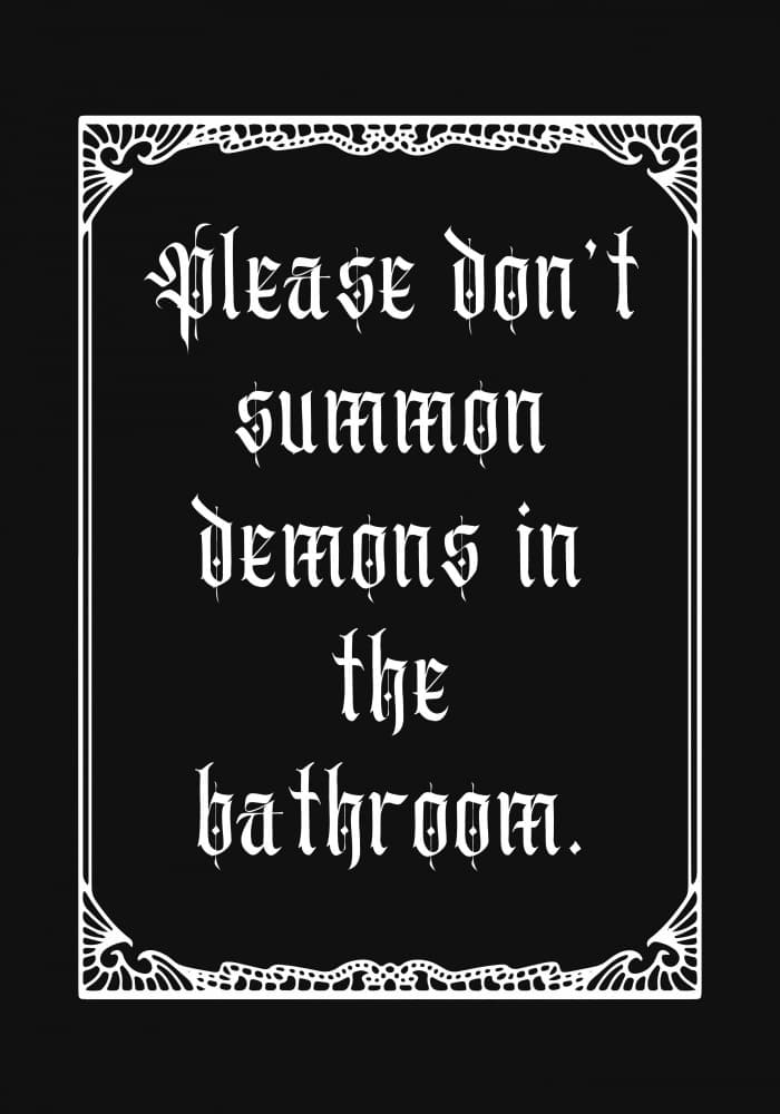 Gothic Bathroom Demons by Athene Fritsch — canvas wall art