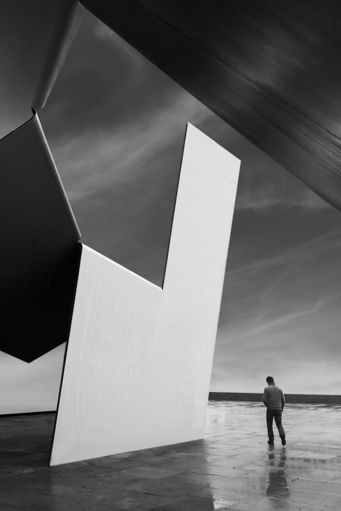 Man and Modern Forms by Olavo Azevedo — canvas wall art