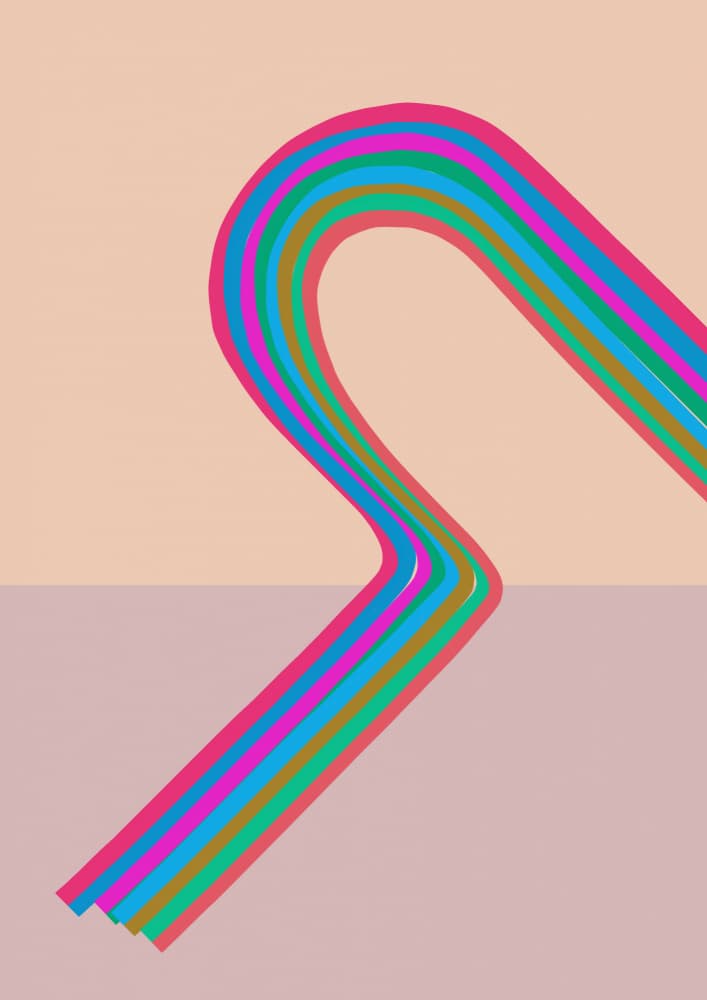 Vibrant Abstract Curves by casa cartissi — canvas wall art
